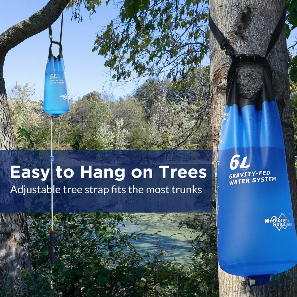 Gravity Fed Water Filtration System,Adjustable Tree Strap,6L|Water Filter Straw - image 4 of 4