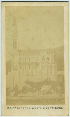 CDV um 1870. Notre-Dame de Lourdes. Wunderhöhle. Mit Fischeradler.