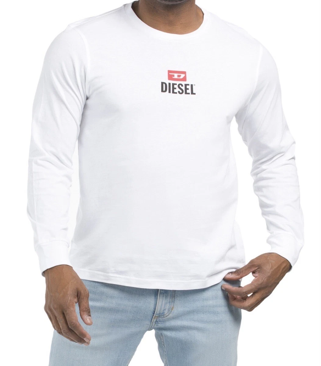 diesel white t shirt long sleeve