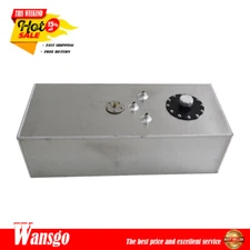 Silver Aluminum 57L Racing 15 Gallon Drift Fuel Cell Gas Tank+ Cap+ Level Sender