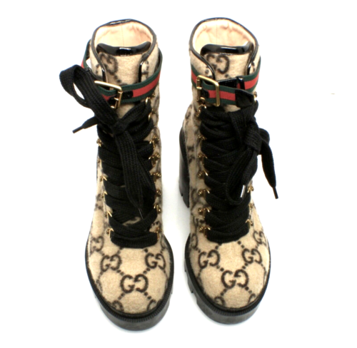 Gucci GG Wool Anke Boot in Brown - Afbeelding 1 van 10