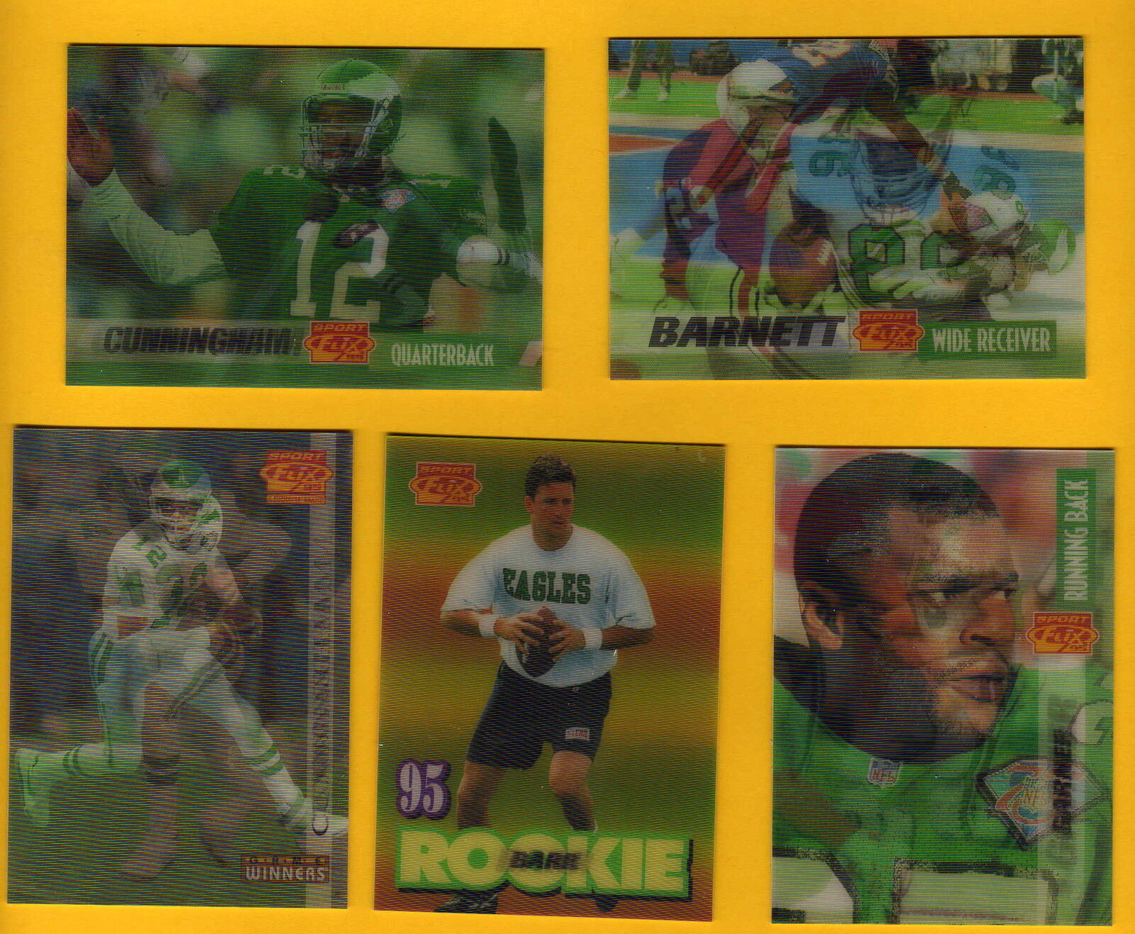 1995 3-D Sportflix Philadelphia Eagles Set RANDALL CUNNINGHAM RICKY WATTERS