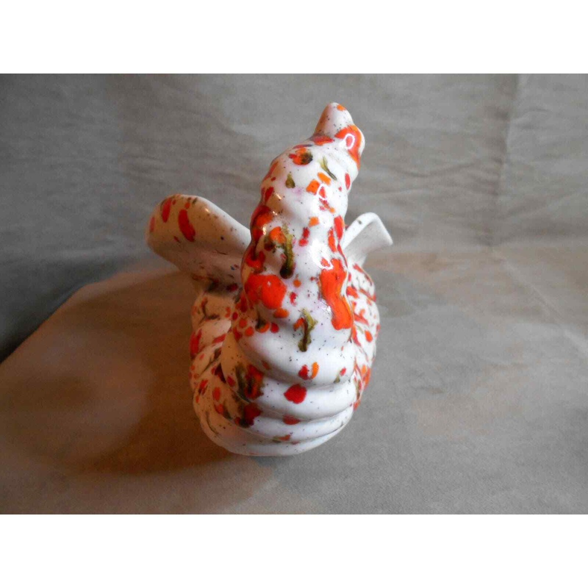 Vintage 1975 Atlantic Mold Ceramic Cornucopia w/Matching Candle