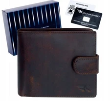 Men's Brown Soft Leather Wallet with RFID Blocking Protection Credit Card Holder