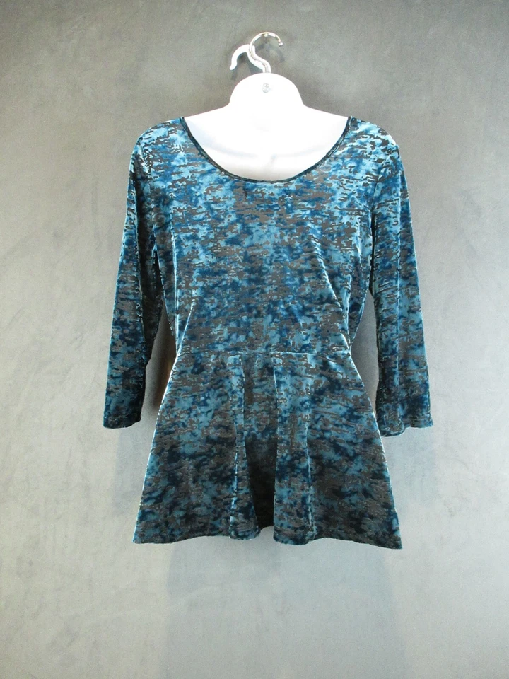 Babydoll Decree Top Juniors Grande Azul Terciopelo Burnout Elástico Y2K Foto 4 de 4