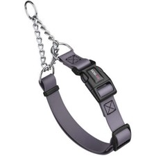 Dog Pet Martingale Collar with QR Buckle 3/4" W 11-15" L Battleship Gray