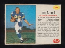 1962 Post Cereal Football   Jon Arnett  # 160   Set Break