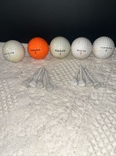 5 Golf Balls  8 Golf Tees 1,3,6 Spalding Ram 3D Golden Ram Top-Flite