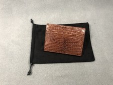 New Handmade Genuine Brown American Alligator Compact Card Holder Wallet