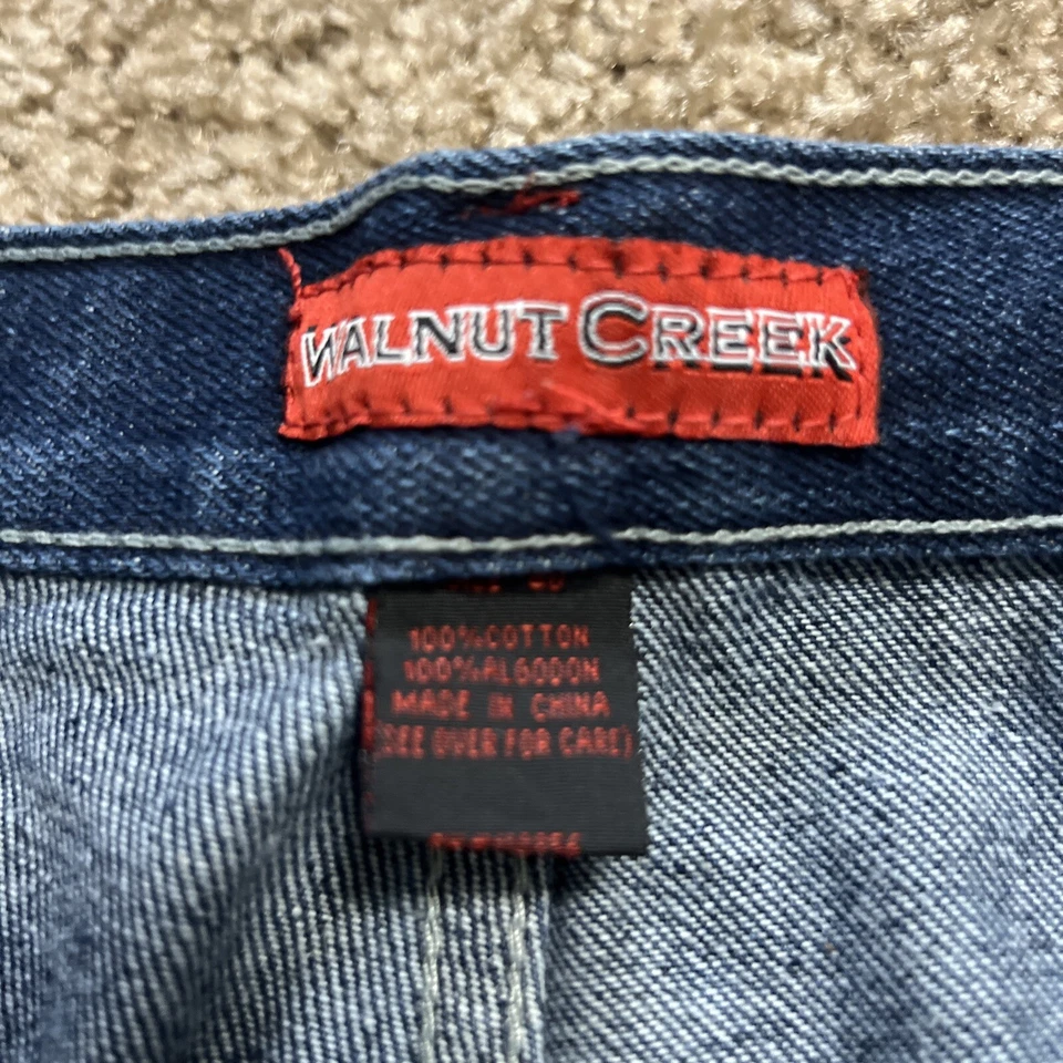 Pantalones Cortos Largos Sueltos Y2K Adulto Talla 40 Azul Denim Patinador Grunge Marca Walnut Creek Foto 3 de 4