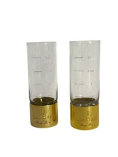 Set Of 2 - REMY MARTIN LOUIS XIII 2oz GOLD JIGGER SHOT GLASS