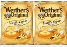 2 X Werther's Original VANILLA CREME Soft Caramels Werthers 2.22 Oz