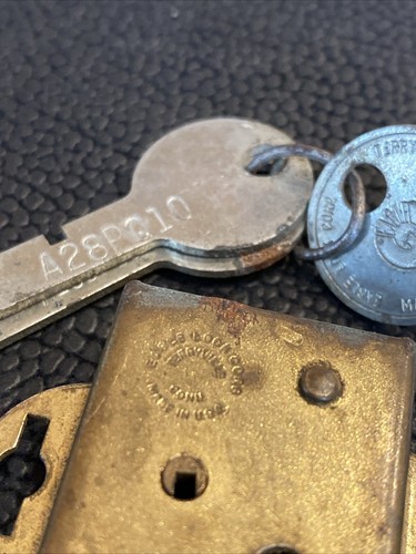 VTG Half Mortise Lock Chest Trunk Box Cabinet Brass Lock 3 Keys A280P10 WORKING - Picture 3 of 24