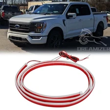 71'' White LED Dynamic Start Scan Hood Strip Light DRL For Ford F150 F250 F350