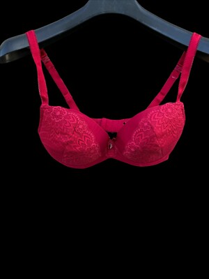 32D US 32DD UK CHANGE LINGERIE Lace Multi Way Red Bra Free SHIP 70DD/E EUR EUC