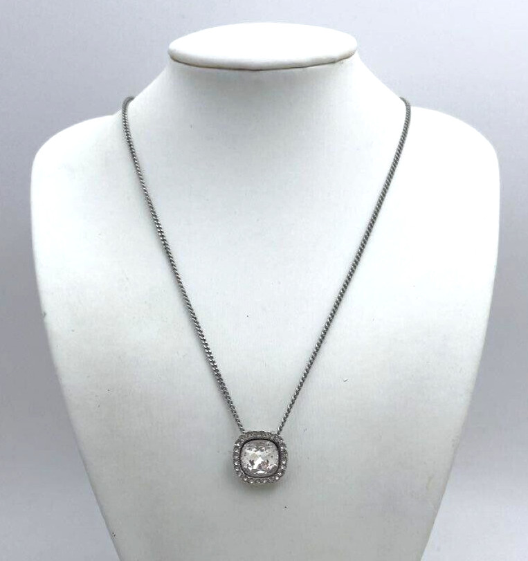 Signed Givenchy Rhinestone Crystal Solitaire Pend… - image 1