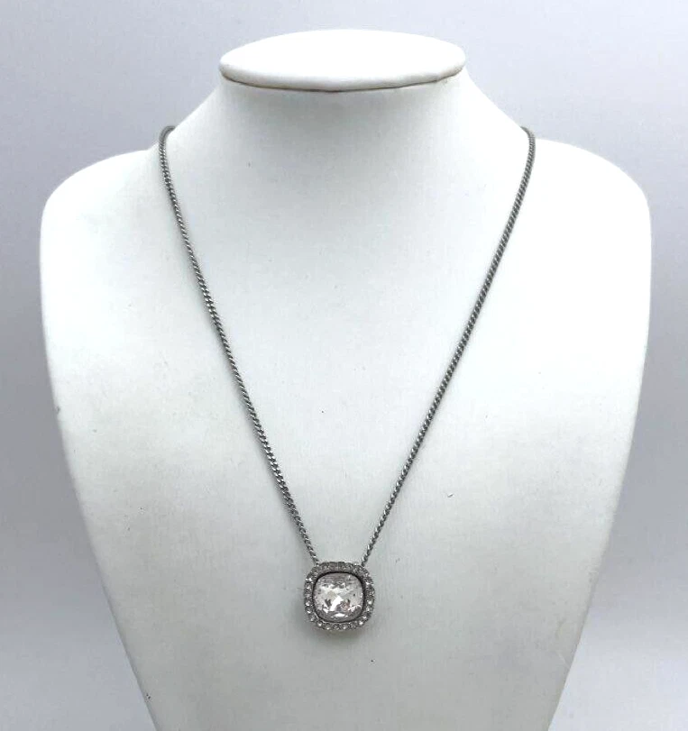 Collana con ciondolo solitario in cristallo con strass e strass firmata Givenchy