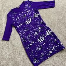 Phase Eight Dress Purple Stretchy Viscose Knee Length Cut Out Dress Size 10