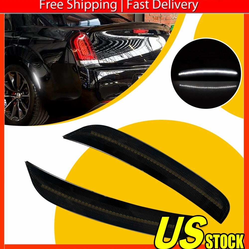 2015-2023 Chrysler 300 Smoked LED White Side Marker Lights