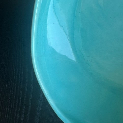 Bauer oval serving bowl, turquoise, semigloss, California pottery, vintage - Picture 12 of 12