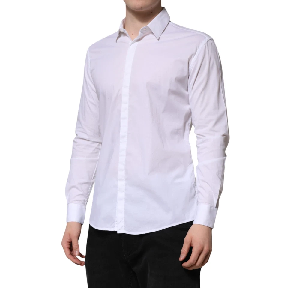 GRIS DANIELE ALESSANDRINI Camisa Blanca Mangas Largas Vestido Hombres 40/US15.75/M 170usd Foto 2 de 4