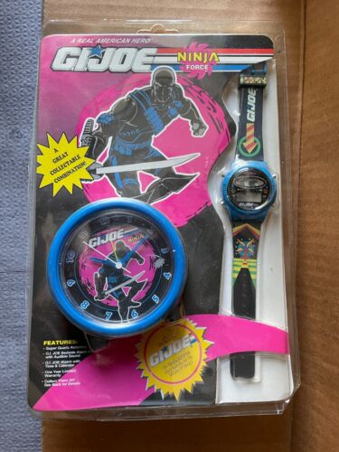 GI Joe Ninja Force Watch & Clock Set By Innovative Time Still Sealed 1993 MIP - Foto 1 di 4