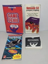 Vintage Video Game Cheat Guide & Game Genie Book Lot - SNES N64 PSX Genesis