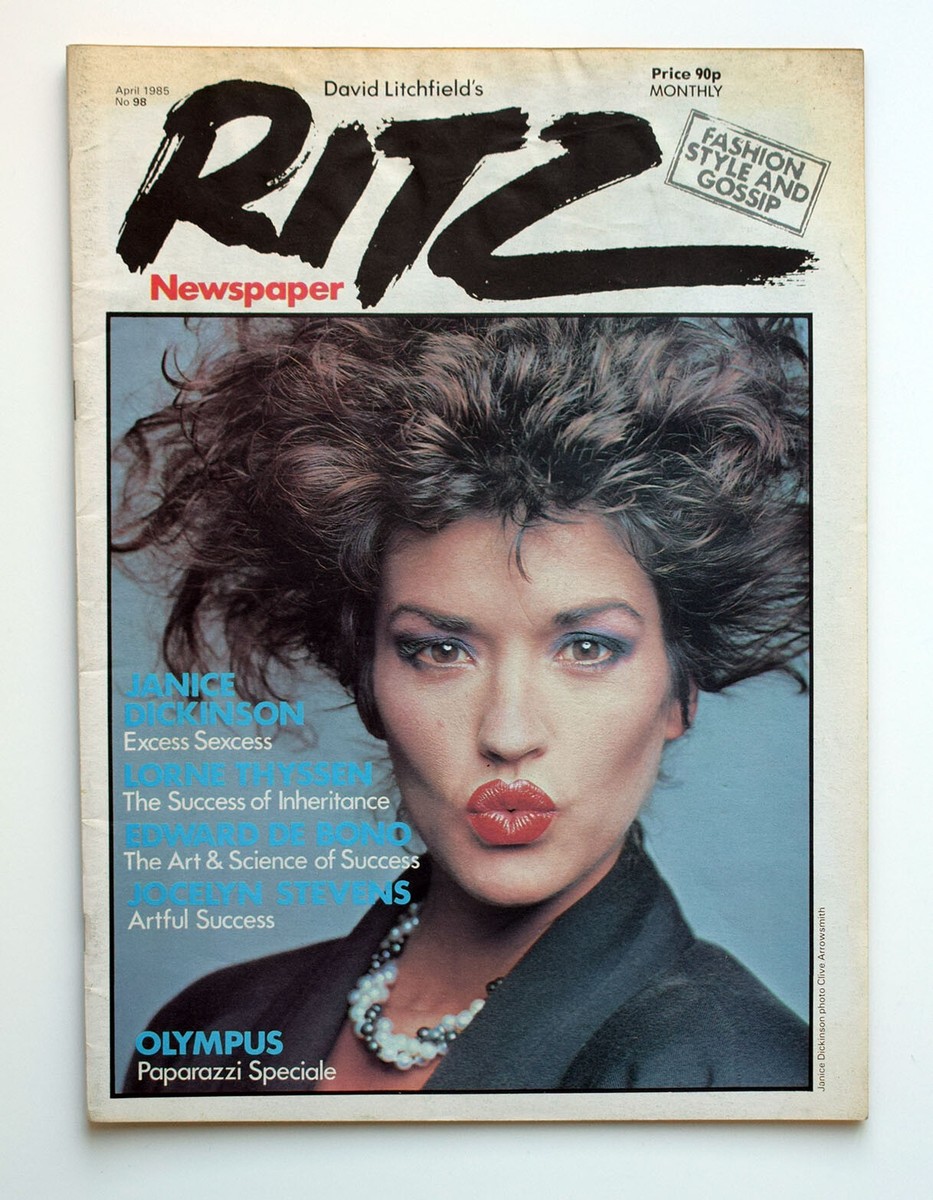 Janice Dickinson, Cover Girl. Ritz magazine Lichtfield no