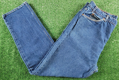 Levi s 505 Regular Fit Jeans, Actual 42x32 (Tag 44x32), Made in USA, Orange Tab
