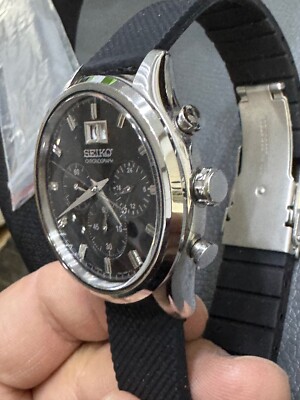 [期間限定] SEIKO クロノグラフ 腕時計 ブラック 7T04-0AE0 Good condition Seiko Chronograph Men's Big Date 7T04-0AE0 Quartz