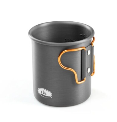 GSI Outdoors Halulite Cup Mug 14oz folding handle Anodized aluminum