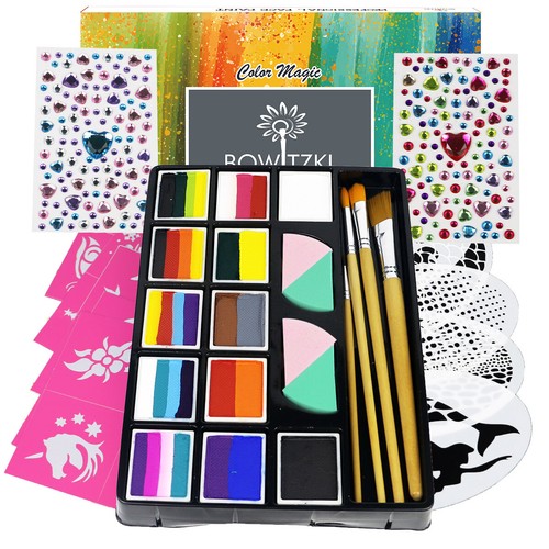Kit pittura viso professionale Bowitzki per artista con pennelli per vernice viso professionale - Foto 18 di 25