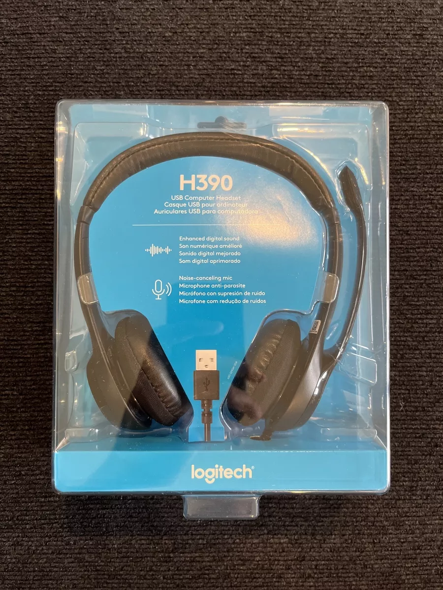 Logitech H390 Wired Headset, Stereo Headphones with Noise-Cancelling  Microphone, 133588183985