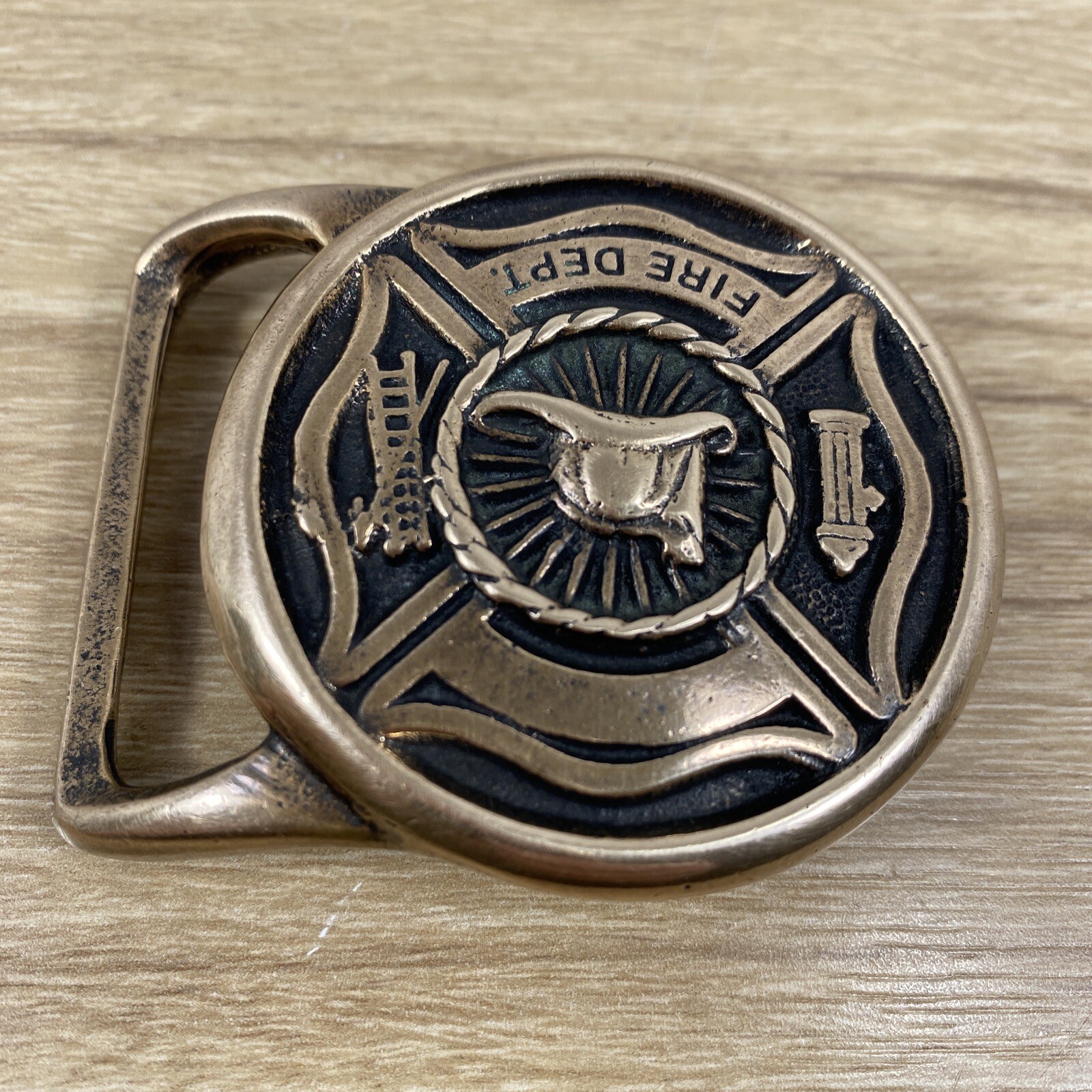 Vintage Tech Ether Guild FIRE DEPT Solid Brass Be… - image 3