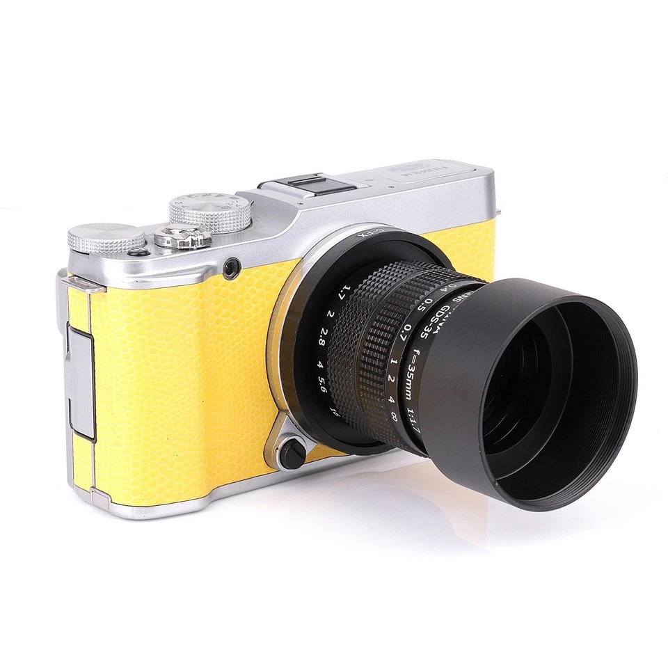 Lente de cine CCTV Fujian 35 mm f/1,7 para cámara de montaje M4/3/MFT y adaptador y capucha Foto 3 de 4