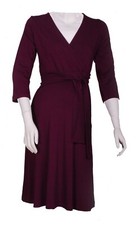 Fragile Maternity long sleeve fake wrap maternity dress fuchsia - M9507/XL