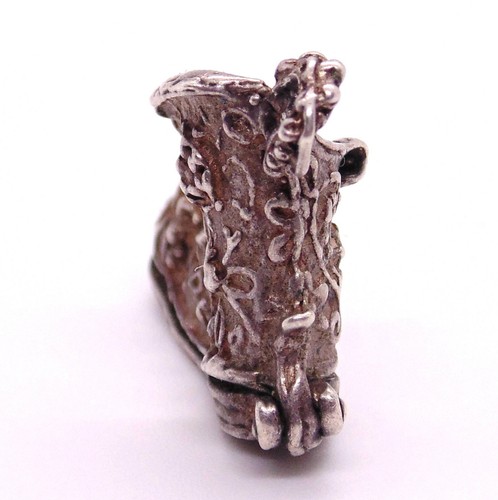 (G67) Plata Antigua Bota Colgante Joyería - Imagen 5 de 7
