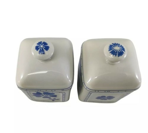2 VTG Porcelain Villeroy & Boch Marmalade Dishes Charm Series Germany Blue - Picture 6 of 12