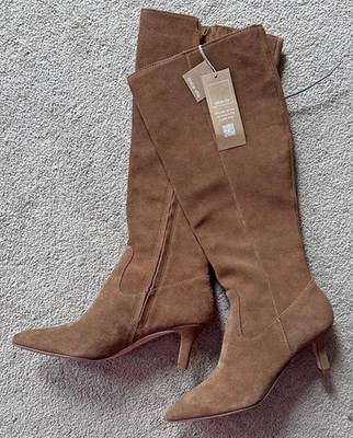 NWT! Dolce Vita Attie H20 Suede Water Resistant Knee High Boot, Light Brown, 7.5