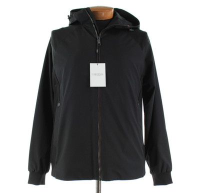 Cardinal of Canada NWT Mixed Media Hooded Jacket Size XL US In Solid Black