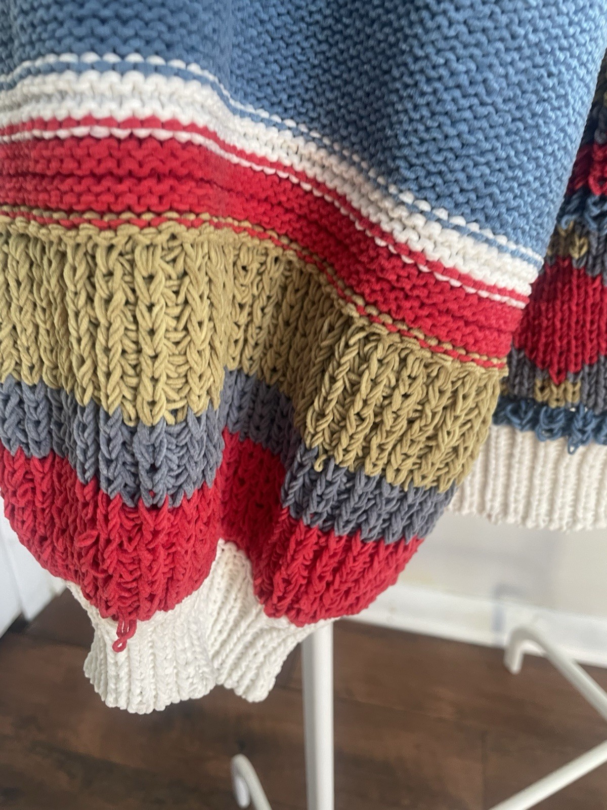 POL Half-Zip Patchwork Chenille Sweater Women's C… - image 5