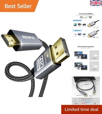 6 Fuß Nylon geflochten 4K DisplayPort auf HDMI Kabel - zuverlässige Konnektivitätslösung