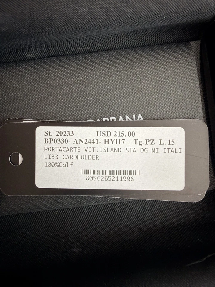 Кожаный бежевый держатель для карт Dolce & Gabbana оригинальная цена $215 из магазинов Нью-Йорка - Изображение 3 из 4