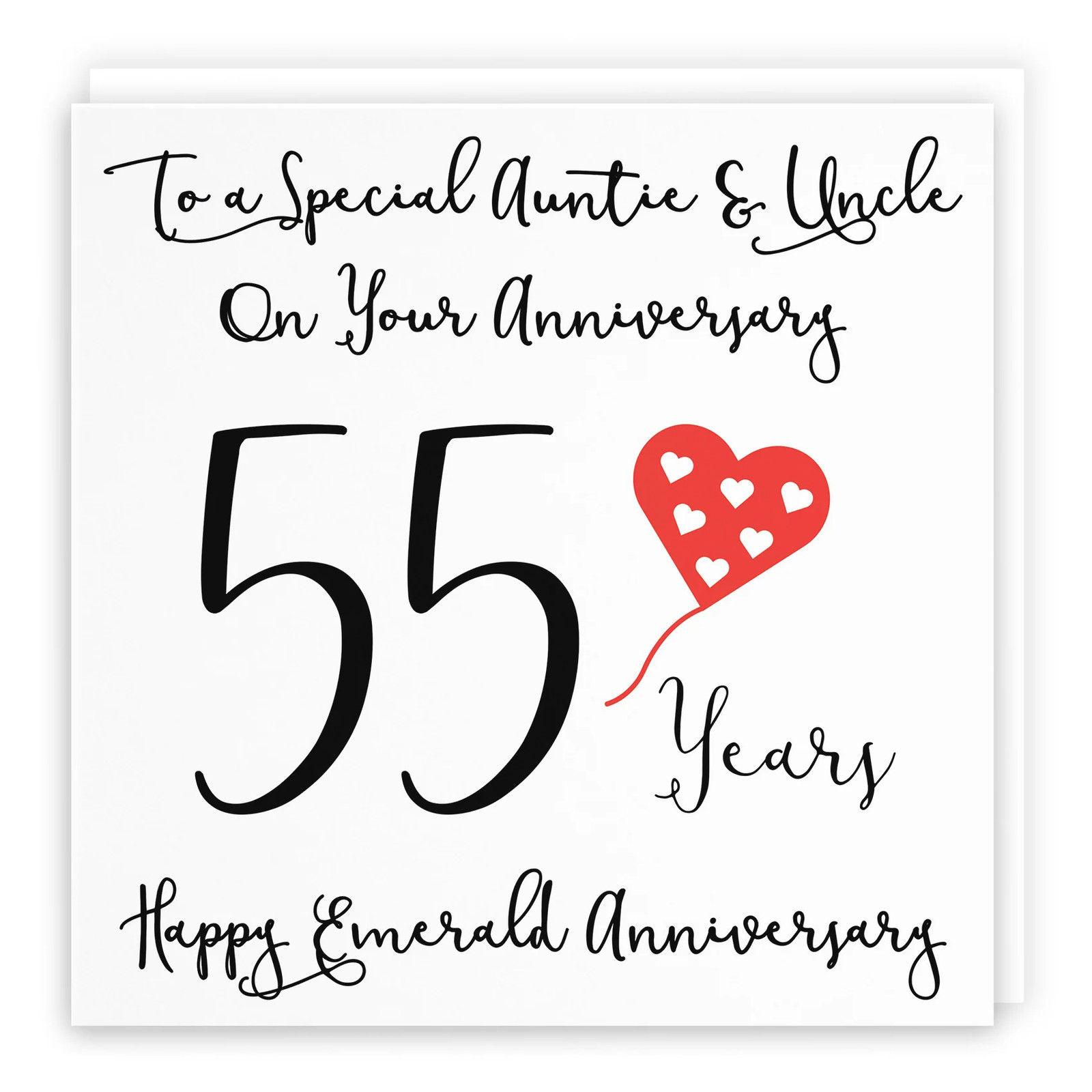 55th Auntie And Uncle Anniversary Card Love Heart