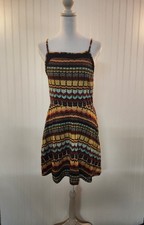 Xhilaration Women's Multicolor Chevron Crochet Mini Dress Size XL Thin Straps