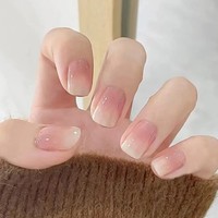 Acryl Falsche NäGel Weihnachtsbaum Perlenblumen Druck NäGel 24 StüCk FüR Frauen