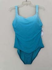 NWT Jantzen One Piece Swimsuit Women s Size 12 Bathing Suit In Ombr Freshwater
