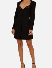 Adrianna by Adrianna Papell Women's Black Knit Crepe Blazer Dress Size 8
