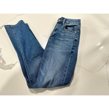 American Eagle Curvy Mom Jeans Size 00 Blue Stretch Denim Casual Style