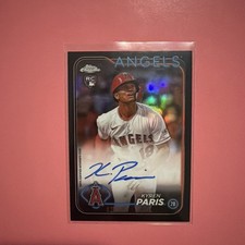 2024 Topps Chrome Kyren Paris Black Auto /10 Rookie Card SSP Angels READ. rookie card picture